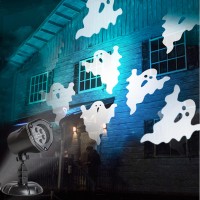 Eambrite Halloween Projector Lights Rotating Ghost Projector Halloween Outdoor Dynamic Ghost Projector Waterproof Halloween De