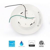 Jullison 40 Packs 6 Inch Led Low Profile Recessed Surface Mount Disk Light Round 15W 900 Lumens 4000K Cool White Cri80