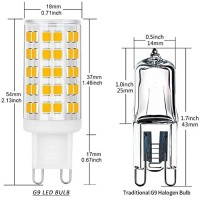 Ohlgt G9 Led Bulbs Dimmable 6W 60W Halogen Bulb Equivalent Warm White 3000K 110V130V 500Lm Bi Pin For Home Lighting 12Pac