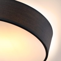 Monzana Ceiling Chandelier 40 W Round 38 Cm Fabric 2 Flames E27 Modern Living Room Light Black