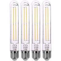 4 Pack T10 Led Bulb 8W Dimmable E26 Base Tubular Light Bulb 4000K Cool White 75W Equivalent 800Lm T10 Bulb For Rustic Pendant Wall Scones Tube Light Bulbs Desk Lamp Vintage Edison Long Light Bulb