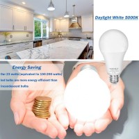 Venforze Bright Light Bulb,150W-200W Equivalent 2500Lm E26 Led Bulb 23W Daylight White 5000K A21 Led Light Bulb Non-Dimmable 4-Pack