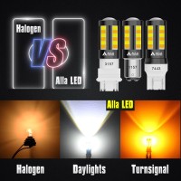 Alla Lighting Newest 7442Na 7444Na 7443 Switchback Led Bulbs, Dual-Color Amber Yellow Turn Signal Lights & Xenon White Parking Light/Drl 7444Nak 7443A 7443Na