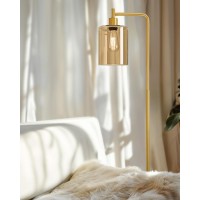 Oneach 665 Floor Lamps For Living Room With Glass Lampshade Modern Gold Floor Lamp With Bulb Industrial Standing Lamp For B