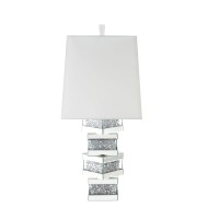 Acme Furniture Noralie Table Lamp, Mirrored & Faux Diamonds