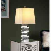 Acme Furniture Noralie Table Lamp, Mirrored & Faux Diamonds