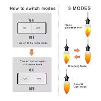 Dervacle Led Flame Effect Light Bulb E26 Flickering Candelabra Light Bulbs 4W Warm Yellow Candle Bulbs With Gravity Sensor Flickering Light Bulbs For Vintage Indoor Outdoor Decor (Yellow)