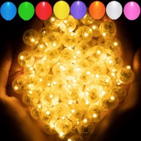 Aogist 100Pcs Warm White Balloon Light,Long Standby Time Waterproof Mini Ball Light,Round Led Lamp For Paper Lantern Balloon Party,Wedding,Birthday,Festival,New Year And Christmas Decorative