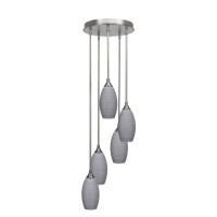 Empire 5 Light Cluster Pendalier In Brushed Nickel Finish With 5.5