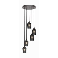 Empire 5 Light Cluster Pendalier In Dark Granite Finish With 5