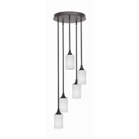 Empire 5 Light Cluster Pendalier In Dark Granite Finish With 4