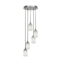 Empire 5 Light Cluster Pendalier In Brushed Nickel Finish With 4