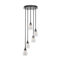 Empire 5 Light Cluster Pendalier In Espresso Finish With 4.5