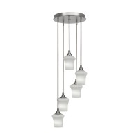 Empire 5 Light Cluster Pendalier In Brushed Nickel Finish With 5.5