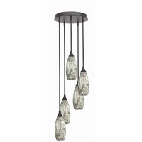 Empire 5 Light Cluster Pendalier In Dark Granite Finish With 5.5