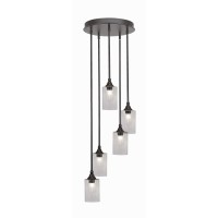 Empire 5 Light Cluster Pendalier In Dark Granite Finish With 4