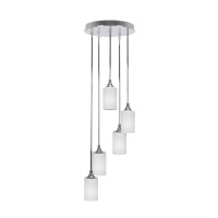 Empire 5 Light Cluster Pendalier In Chrome Finish With 4