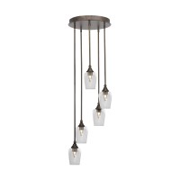 Empire 5 Light Cluster Pendalier In Bronze Finish With 5