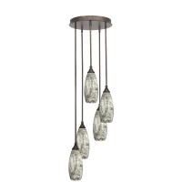 Empire 5 Light Cluster Pendalier In Bronze Finish With 5.5