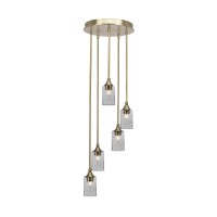 Empire 5 Light Cluster Pendalier In New Age Brass Finish With 4