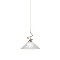 Capri Stem Pendant With Hang Straight Swivel Shown In Brushed Nickel Finish With 16