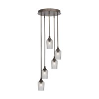 Empire 5 Light Cluster Pendalier In Bronze Finish With 5