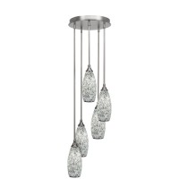 Empire 5 Light Cluster Pendalier In Brushed Nickel Finish With 5.5