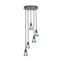 Empire 5 Light Cluster Pendalier In Bronze Finish With 5.5