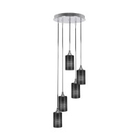 Empire 5 Light Cluster Pendalier In Chrome Finish With 4