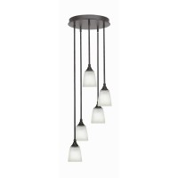 Empire 5 Light Cluster Pendalier In Dark Granite Finish With 4.5