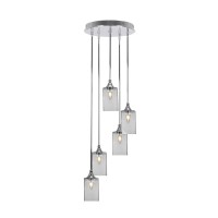 Empire 5 Light Cluster Pendalier In Chrome Finish With 4