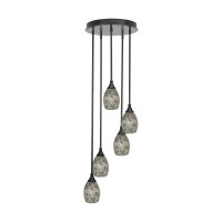 Empire 5 Light Cluster Pendalier In Espresso Finish With 5