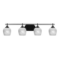 Odyssey 4 Light Bath Bar In Matte Black Finish With 6