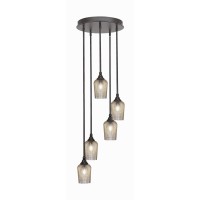 Empire 5 Light Cluster Pendalier In Dark Granite Finish With 5