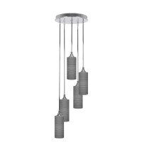 Empire 5 Light Cluster Pendalier In Chrome Finish With 4