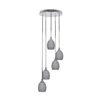 Empire 5 Light Cluster Pendalier In Chrome Finish With 5