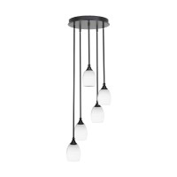 Empire 5 Light Cluster Pendalier In Matte Black Finish With 5