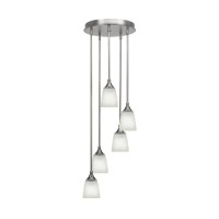 Empire 5 Light Cluster Pendalier In Brushed Nickel Finish With 4.5