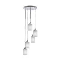 Empire 5 Light Cluster Pendalier In Chrome Finish With 4