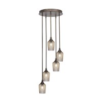 Empire 5 Light Cluster Pendalier In Bronze Finish With 5