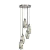 Empire 5 Light Cluster Pendalier In Brushed Nickel Finish With 5.5