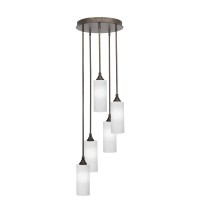 Empire 5 Light Cluster Pendalier In Bronze Finish With 4