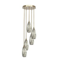 Empire 5 Light Cluster Pendalier In New Age Brass Finish With 5.5