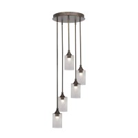 Empire 5 Light Cluster Pendalier In Bronze Finish With 4