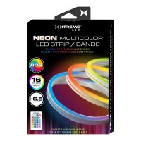 Xtreme 6.5Ft Neon Multicolor Led Strip, Customizable With Remote Control, 16 Colors/4 Flash Modes, Bendable For Creative Shapes, Easy-To-Install, Usb-Powered From 5V Source Or Via Wall Charger