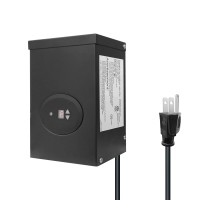 Gkoled Etl Listed 300W Low Voltage Transformer For Landscape Lighting With Timer And Photocell Sensor, 120V Ac To 12V/14V Ac Power Pack, Fully Encapsulated Toroid Core, Cec Vi Certified