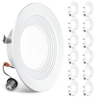 Bbounder 12 Pack 4 Inch Led Can Lights Retrofit Recessed Downlight, Baffle Trim, Dimmable, 8.5W=60W, 6000K Daylight, 650 Lm, Damp Rated -No Flicker