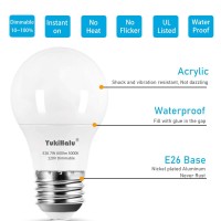 Yukihalu Dimmable A15 Led Light Bulbs, 60W Equivalent, 3000K-5000K White, E26 Base, 7W 600 Lumens 120V, Ceiling Fan Light Bulbs, Appliance Bulb, Ul Listed, Pack Of 4(5000K Daylight White)