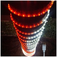 Russell Decor 30Ft/9M Led Rope Lights Indoor Outdoor Decorative Lighting For Party Trees Patio Deck Flexible String Lights-Red White