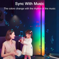 Miheal Rgb Floor Lamp 16 Million Colors Led Floor Lamps 56 Lamps For Living Room With Music Sync Standing Lamp With App And Re